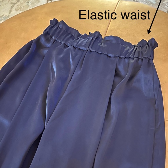 Wide Leg Pant, Satin deep Navy Size M, ONA by Yoon Chung - Picture 6 of 7